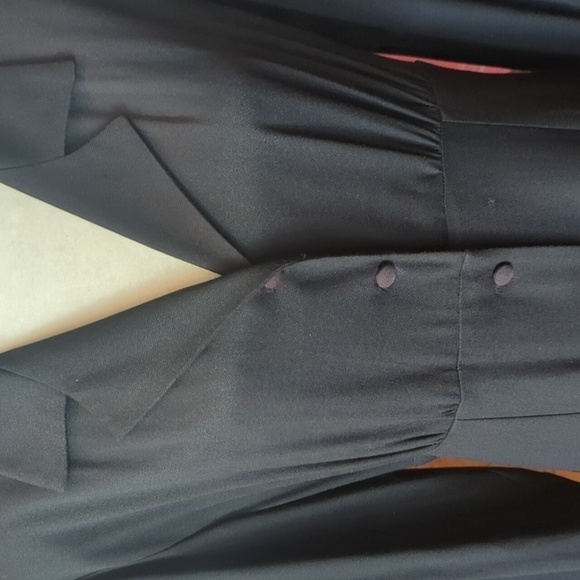 Vtg Witchy Whimsigoth button front minimalist black  Long dress sz 12 - Picture 3 of 12